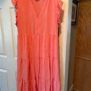 Entro Coral Tiered Dress